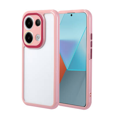 Xiaomi Poco M6 Pro 4G Case Camera Protected Colorful Edge Frame Design Zore Vitamin Cover Plum