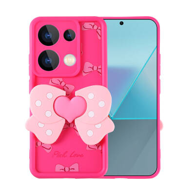 Xiaomi Poco M6 Pro 4G Case Camera Protected Figure Designed Zore Cover Dark Pink