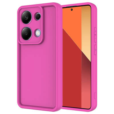 Xiaomi Poco M6 Pro 4G Case Camera Protected Zore Ananas Cover Dark Pink