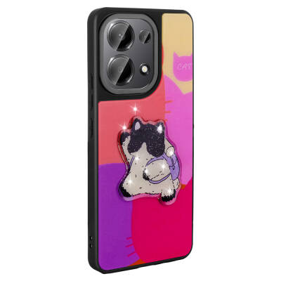 Xiaomi Poco M6 Pro 4G Case Shining Embossed with Iconic Figure Zore Amas Silicone Cover Purple