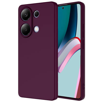 Xiaomi Poco M6 Pro 4G Case Zore Mara Lansman Cover Koyu Mor