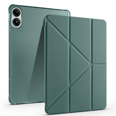 Xiaomi Poco Pad Case Compartment Zore Tri Folding Pen Stand Case Dark Green