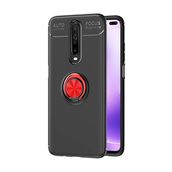 Xiaomi Poco X2 Case Zore Ravel Silicon Cover Black-Red