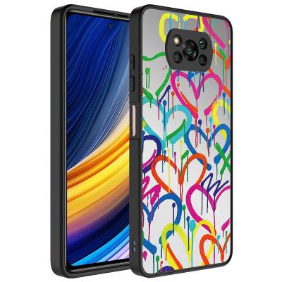 Xiaomi Poco X3 Case Mirror Patterned Camera Protected Glossy Zore Mirror Cover Kalp