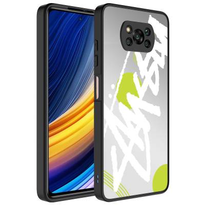 Xiaomi Poco X3 Case Mirror Patterned Camera Protected Glossy Zore Mirror Cover Yazı