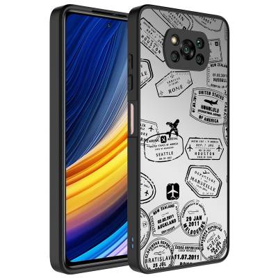 Xiaomi Poco X3 Case Mirror Patterned Camera Protected Glossy Zore Mirror Cover Seyahat