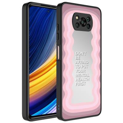 Xiaomi Poco X3 Case Mirror Patterned Camera Protected Glossy Zore Mirror Cover Ayna