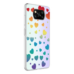 Xiaomi Poco X3 Case Zore M-Blue Patterned Cover Heart No3