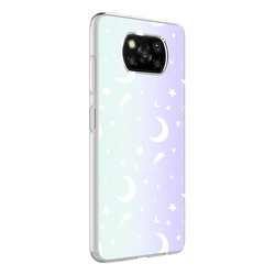 Xiaomi Poco X3 Case Zore M-Blue Patterned Cover Moon No4