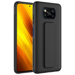 Xiaomi Poco X3 Case Zore Qstand Cover Black