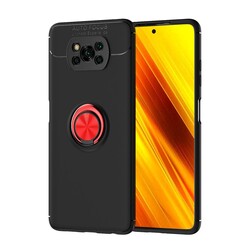 Xiaomi Poco X3 Case Zore Ravel Silicon Cover Black-Red