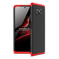 Xiaomi Poco X3 Kılıf Zore Ays Kapak Siyah-Kırmızı