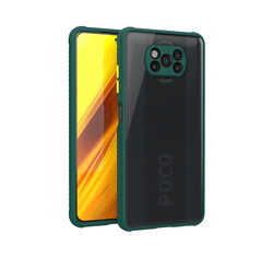 Xiaomi Poco X3 Kılıf ​​Zore Kaff Kapak Koyu Yeşil