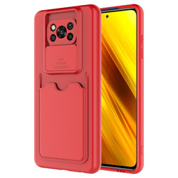 Xiaomi Poco X3 Kılıf ​Zore Kartix Kapak Kırmızı