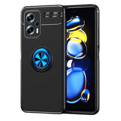 Xiaomi Poco X4 GT Case Zore Ravel Silicon Cover Black-Blue