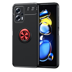 Xiaomi Poco X4 GT Case Zore Ravel Silicon Cover Black-Red