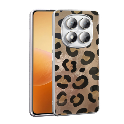 Xiaomi Poco X7 Case Patterned Zore Mep Cover Gold Leopar