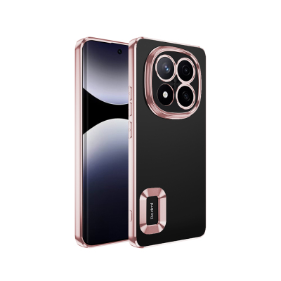 Xiaomi Poco X7 Kılıf Kamera Korumalı Logo Gösteren Zore Omega Kapak Rose Gold