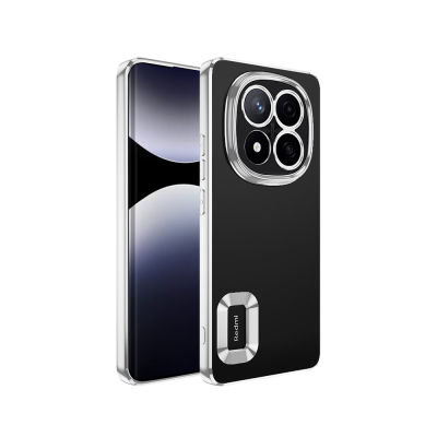 Xiaomi Poco X7 Kılıf Kamera Korumalı Logo Gösteren Zore Omega Kapak Gümüş