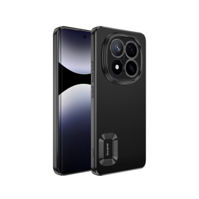 Xiaomi Poco X7 Kılıf Kamera Korumalı Logo Gösteren Zore Omega Kapak Siyah