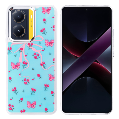 Xiaomi Poco X7 Pro Kılıf Airbag Tasarımlı Zore Hadra Kapak Kelebek