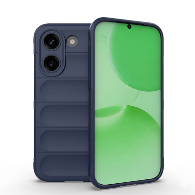 Xiaomi Poco X8 Pro Case Flexible TPU Hollow Back Design Zore Ethnic Silicone Cover Navy blue