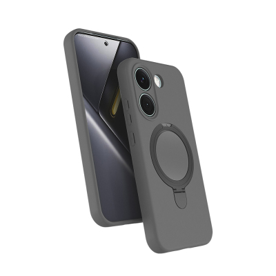 Xiaomi Poco X8 Pro Case M-safe Charging Stand Zore Samara Cover Titanyum-Gri
