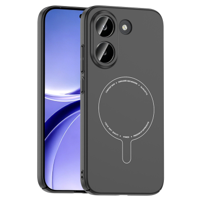 Xiaomi Poco X8 Pro Case with M-Safe Charging and Camera Protection - Zore Elio Hard PC Cover Black