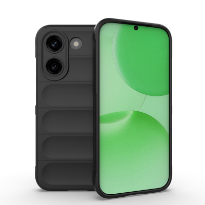 Xiaomi Poco X8 Pro Kılıf Esnek TPU Oyuklu Arka Yüzey Tasarımlı Zore Etnik Silikon Kapak Siyah