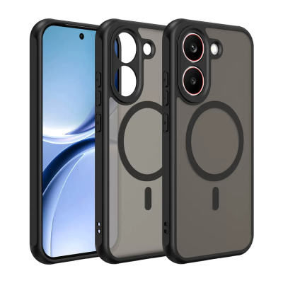 Xiaomi Poco X8 Pro Kılıf M-Safe Şarj Özellikli Kamera Korumalı Zore Lunex Kapak Siyah