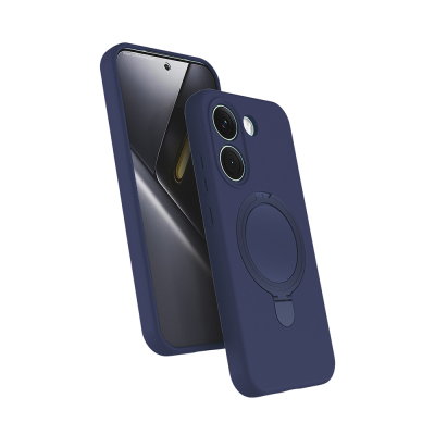 Xiaomi Poco X8 Pro Kılıf M-safe Şarj Özellikli Standlı Zore Samara Kapak Lacivert
