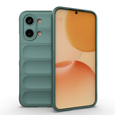 Xiaomi Poco X8 Pro Max Kılıf Esnek TPU Oyuklu Arka Yüzey Tasarımlı Zore Etnik Silikon Kapak Koyu Yeşil