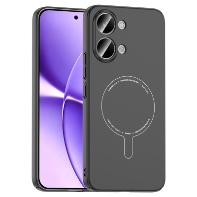 Xiaomi Poco X8 Pro Max Kılıf M-Safe Şarj Özellikli Kamera Korumalı Zore Elio Sert PC Kapak Siyah