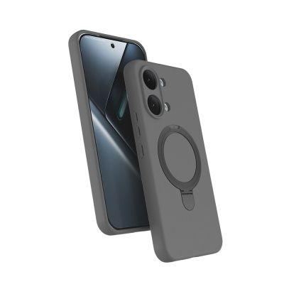 Xiaomi Poco X8 Pro Max Kılıf M-safe Şarj Özellikli Standlı Zore Samara Kapak Titanyum-Gri