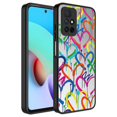 Xiaomi Redmi 10 Case Mirror Patterned Camera Protection Glossy Zore Mirror Cover Kalp