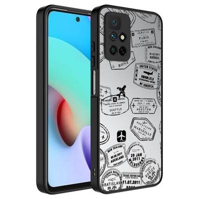 Xiaomi Redmi 10 Case Mirror Patterned Camera Protection Glossy Zore Mirror Cover Seyahat