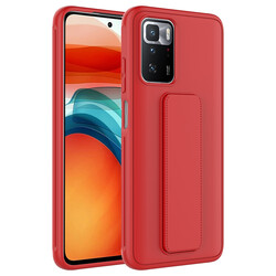 Xiaomi Redmi 10 Case Zore Qstand Cover Red