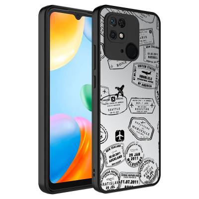 Xiaomi Redmi 10C Case Mirror Patterned Camera Protection Glossy Zore Mirror Cover Seyahat