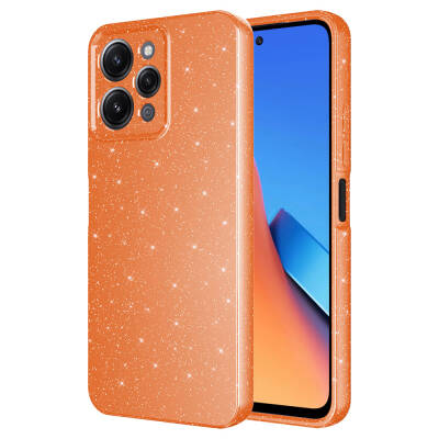 Xiaomi Redmi 12 Case Camera Protected Silvery Luxury Zore Koton Cover Orange