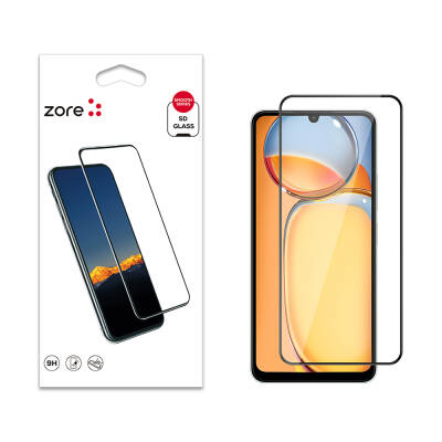 Xiaomi Redmi 13C Zore Edges Shatter Resistant Glass Screen Protector Black