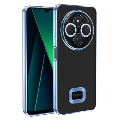 Xiaomi Redmi 14C 4G Case Camera Protection Zore Omega Cover Showing Logo Sierra Mavi