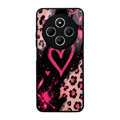 Xiaomi Redmi 14C 4G Case with Camera Protection, Patterned Zore Lusi Cover Pembe Kalp