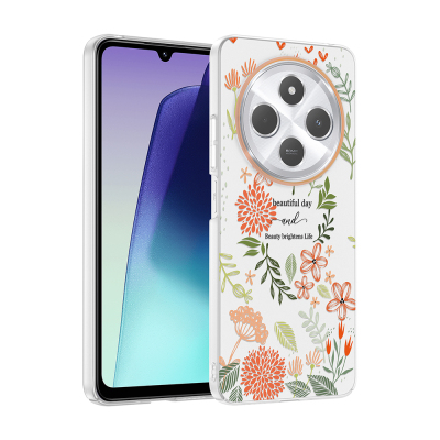 Xiaomi Redmi 14C 4G Case with Camera Protector, Patterned Zore Clip Cover Beautiful