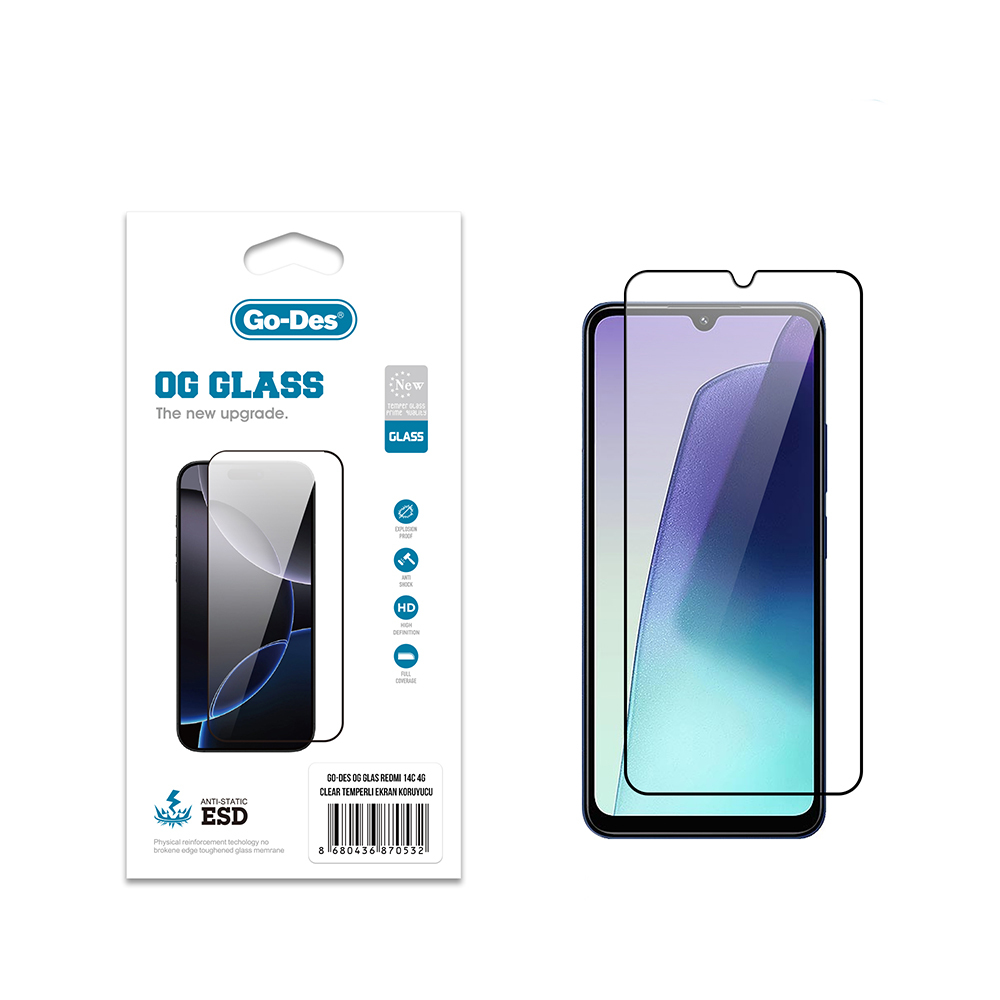 Xiaomi Redmi 14C 4G Go Des OG Glass Antistatic Tempered Glass Screen Protector - 1