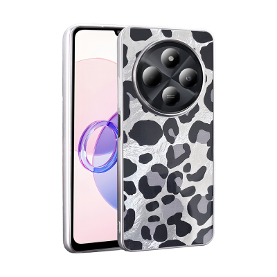 Xiaomi Redmi 14C 4G Kılıf Desenli Zore Mep Kapak Gri Leopar