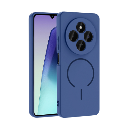 Xiaomi Redmi 14C Case Zore Meta Cover with M-safe Charging Feature Navy blue