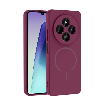 Xiaomi Redmi 14C Case Zore Meta Cover with M-safe Charging Feature Plum