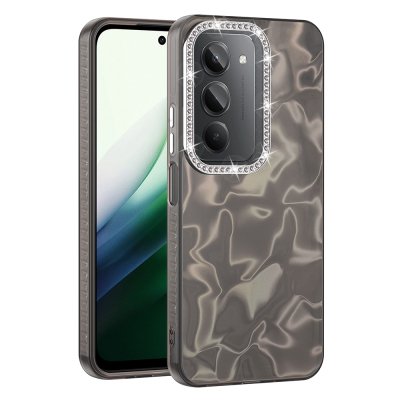 Xiaomi Redmi 15 Case with Airbag, Shiny Stone Detail Design, Zore Esila Cover Black