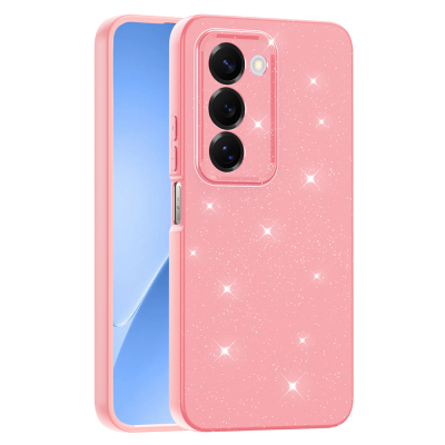 Xiaomi Redmi 15 Case with Camera Protection, Glittery Luxury Zore Cotton Cover Açık Pembe