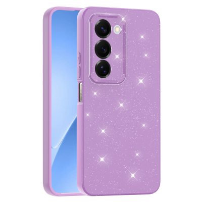 Xiaomi Redmi 15 Case with Camera Protection, Glittery Luxury Zore Cotton Cover Purple